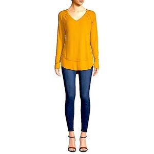 WAFFLE TUNIC TEE | Barely worn, oversized, comfy feel, vibrant sunshine color!